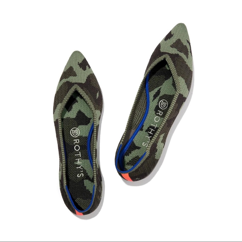 Rothy’s Olive Cameo pointed toe flats 6.5